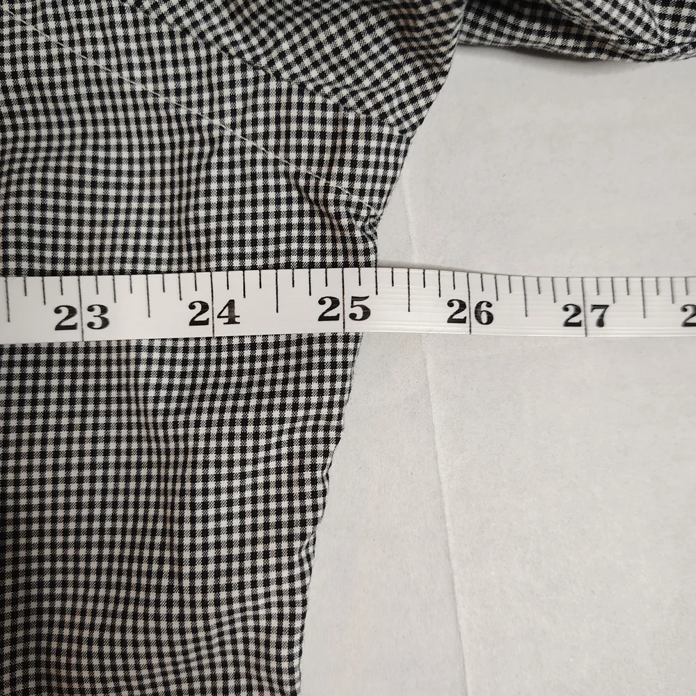 Ralph Lauren Black Plaid Gingham Classic Fit Button Down Mens Size 16.5 36/37
